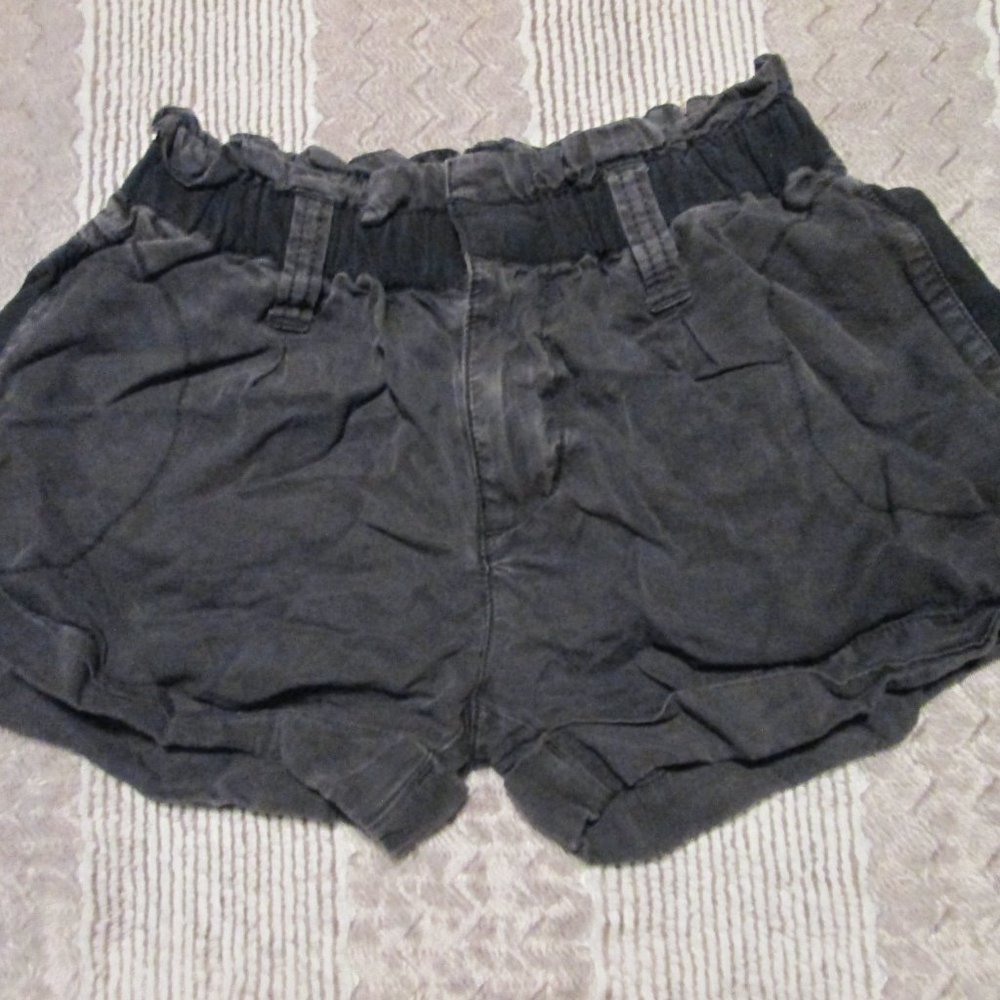 Women's American Eagle AE Gray Short Cheeky Boho Shorts Elastic Waist Lyocell 0
